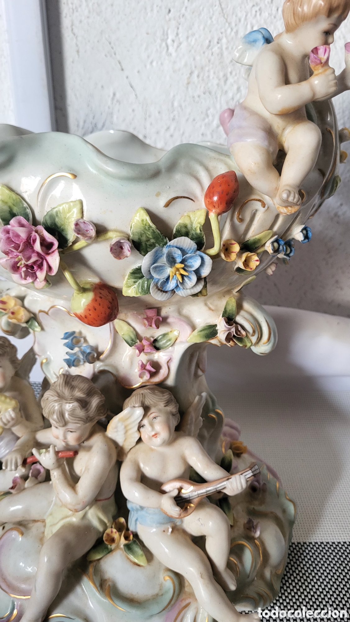 Antig&uuml;edades: Antiguo centro de mesa porcelana - Foto 10