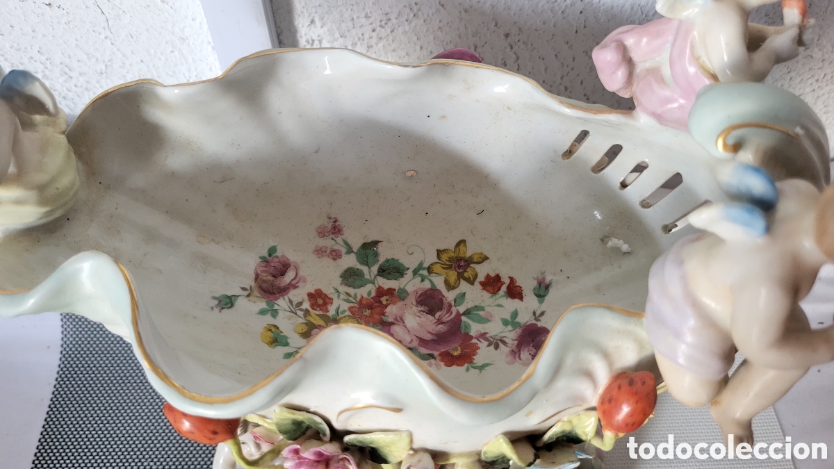 Antig&uuml;edades: Antiguo centro de mesa porcelana - Foto 11