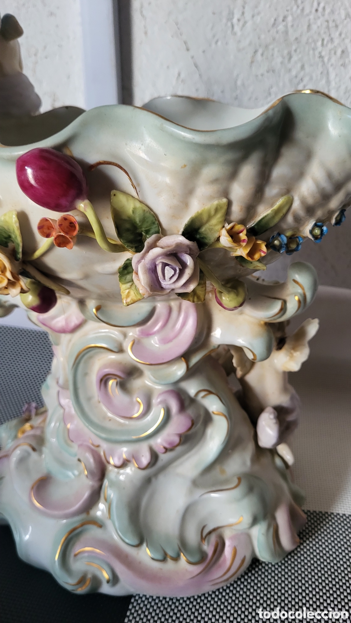 Antig&uuml;edades: Antiguo centro de mesa porcelana - Foto 14