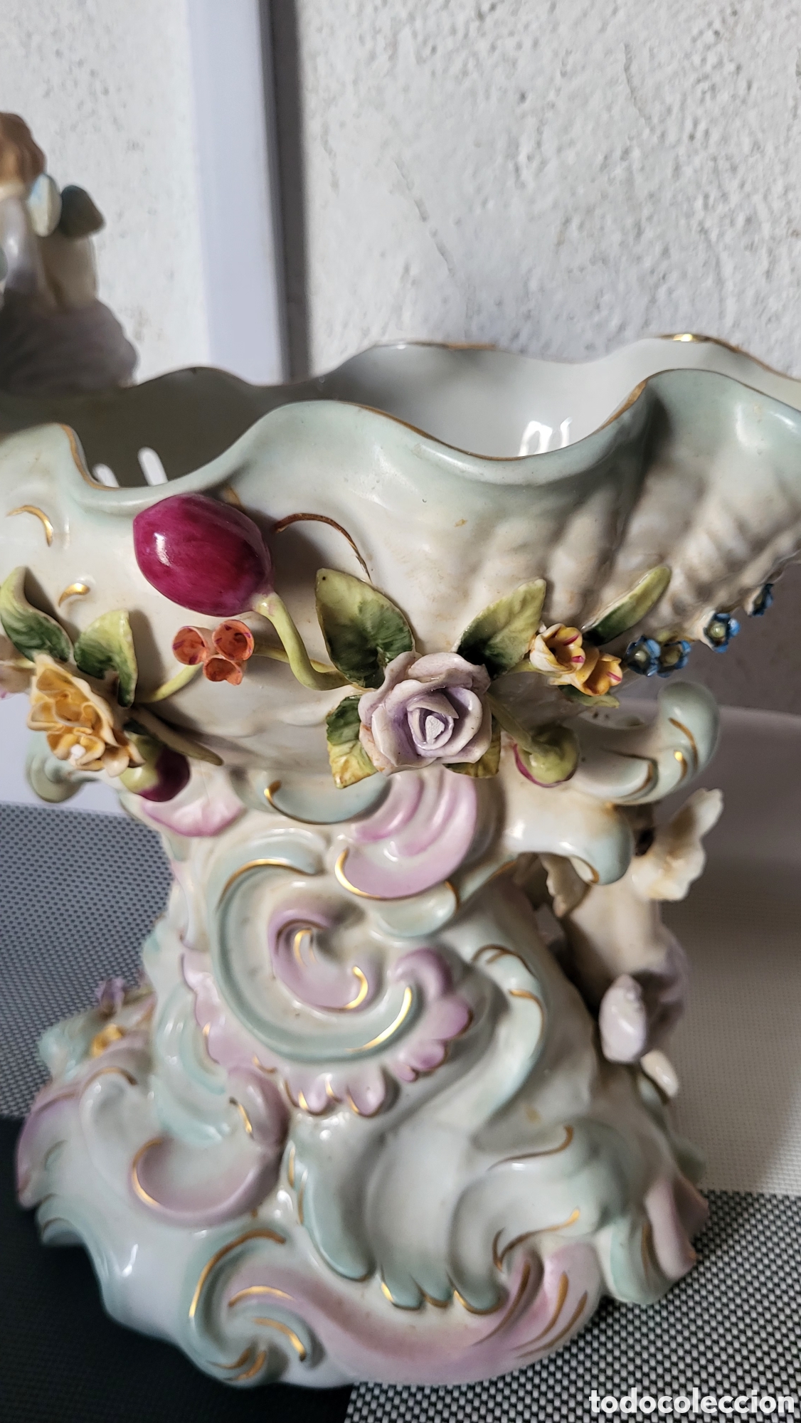 Antig&uuml;edades: Antiguo centro de mesa porcelana - Foto 16