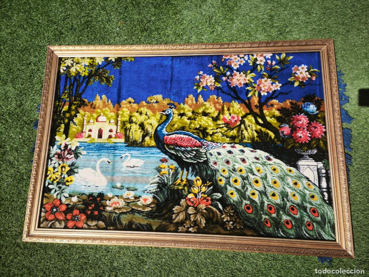 Antig&uuml;edades: Cuadro Tapiz pavo real - Foto 2