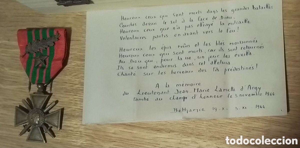 Antig&uuml;edades: Croix de Guerre 1939-45 con documentos - Foto 7