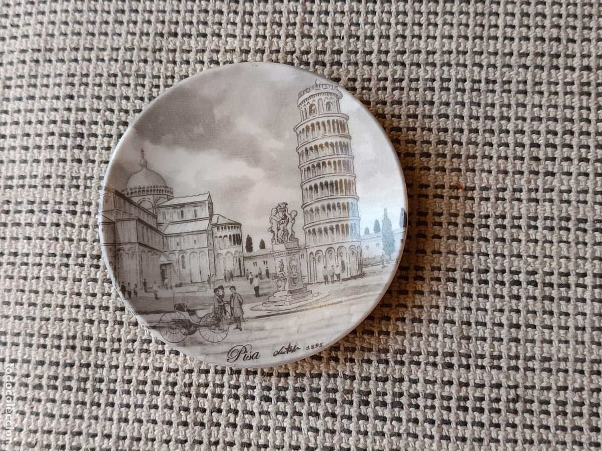 Antig&uuml;edades: Platillo porcelana souvenir Italia Pisa