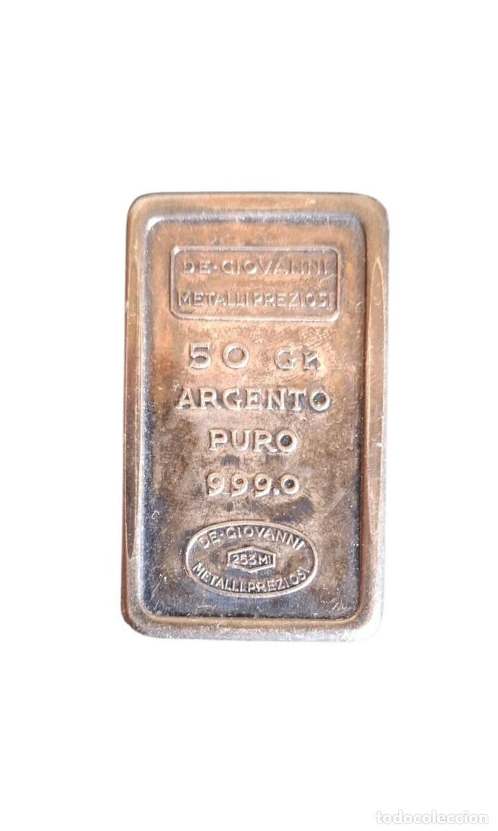 Antig&uuml;edades: (LIN-260700)LINGOTE DE 50 GRAMOS DE PLATA 999 DE GIOVANNI METALLIPREZIOSI