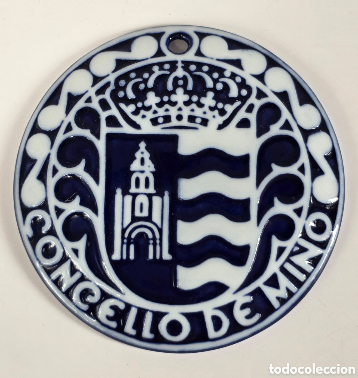 Antig&uuml;edades: Medalla Concello de Mi&ntilde;o - Porcelana Sargadelos - Decoraci&oacute;n A Coru&ntilde;a Galicia Vintage