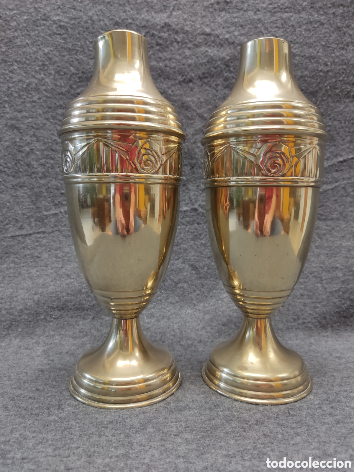 Antig&uuml;edades: Pareja de jarrones de alzar estilo art deco