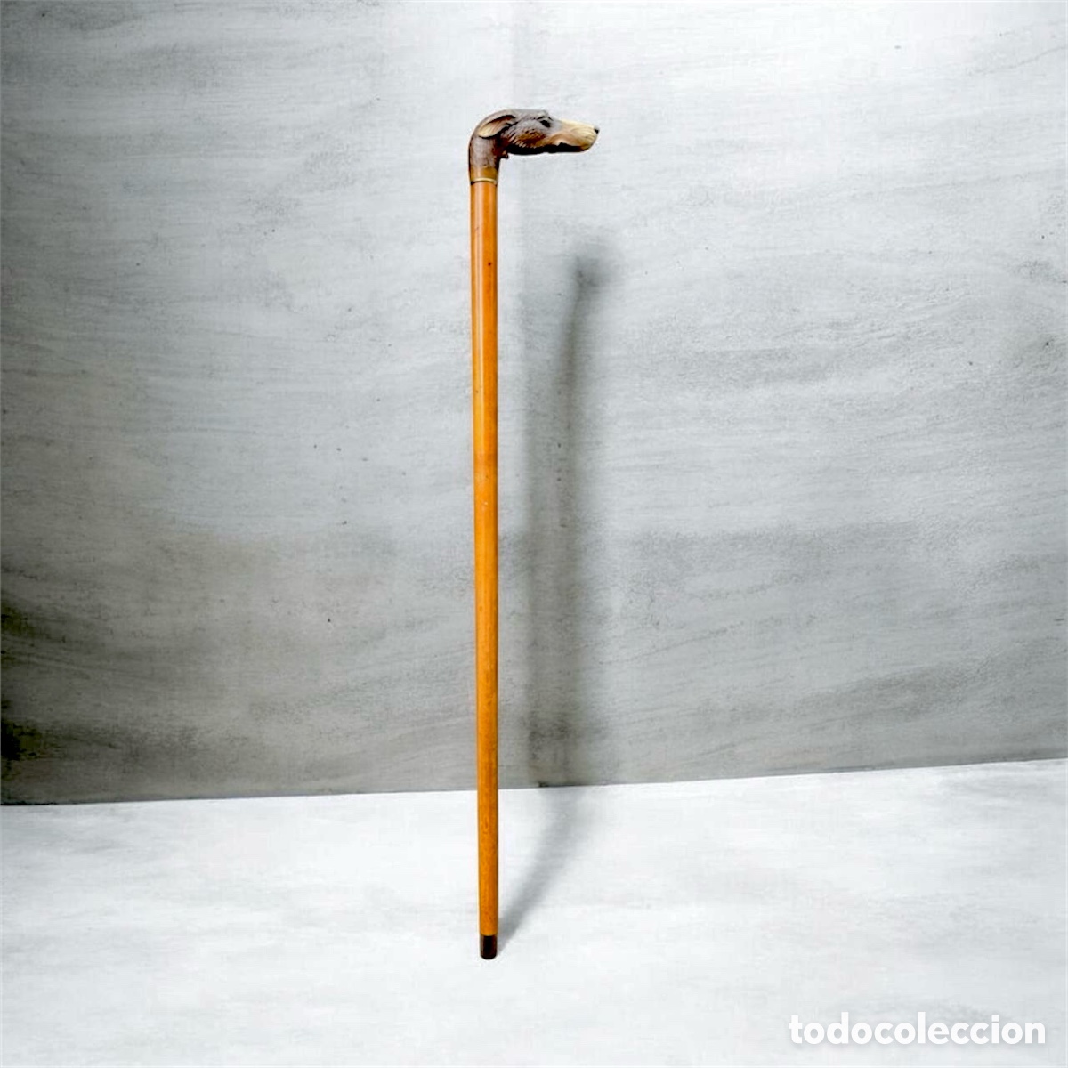 Antig&uuml;edades: Bast&oacute;n antiguo cabeza de perro articulada &ndash; Bast&oacute;n de sistema &ndash; Novelty Cane &ndash; S. XIX