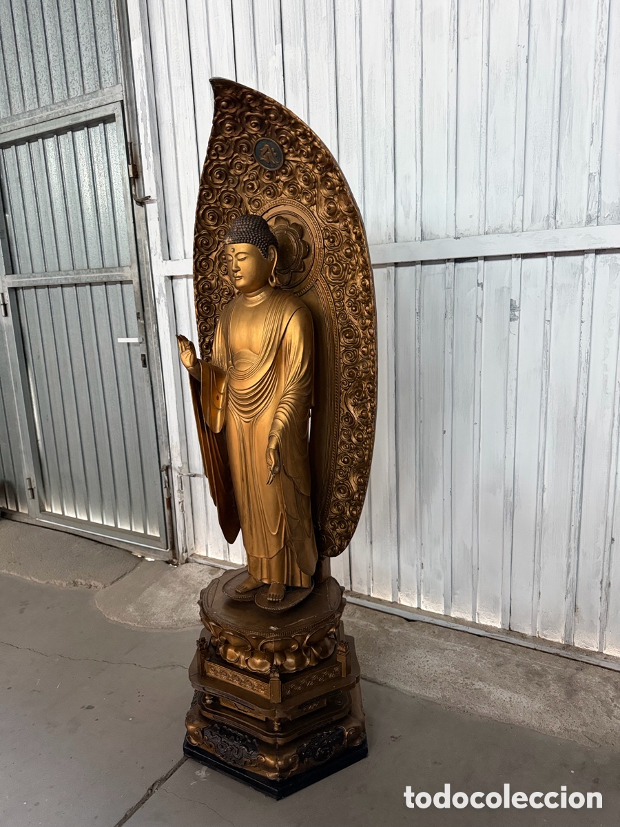 Antig&uuml;edades: buda antigua madera maciza - Foto 2