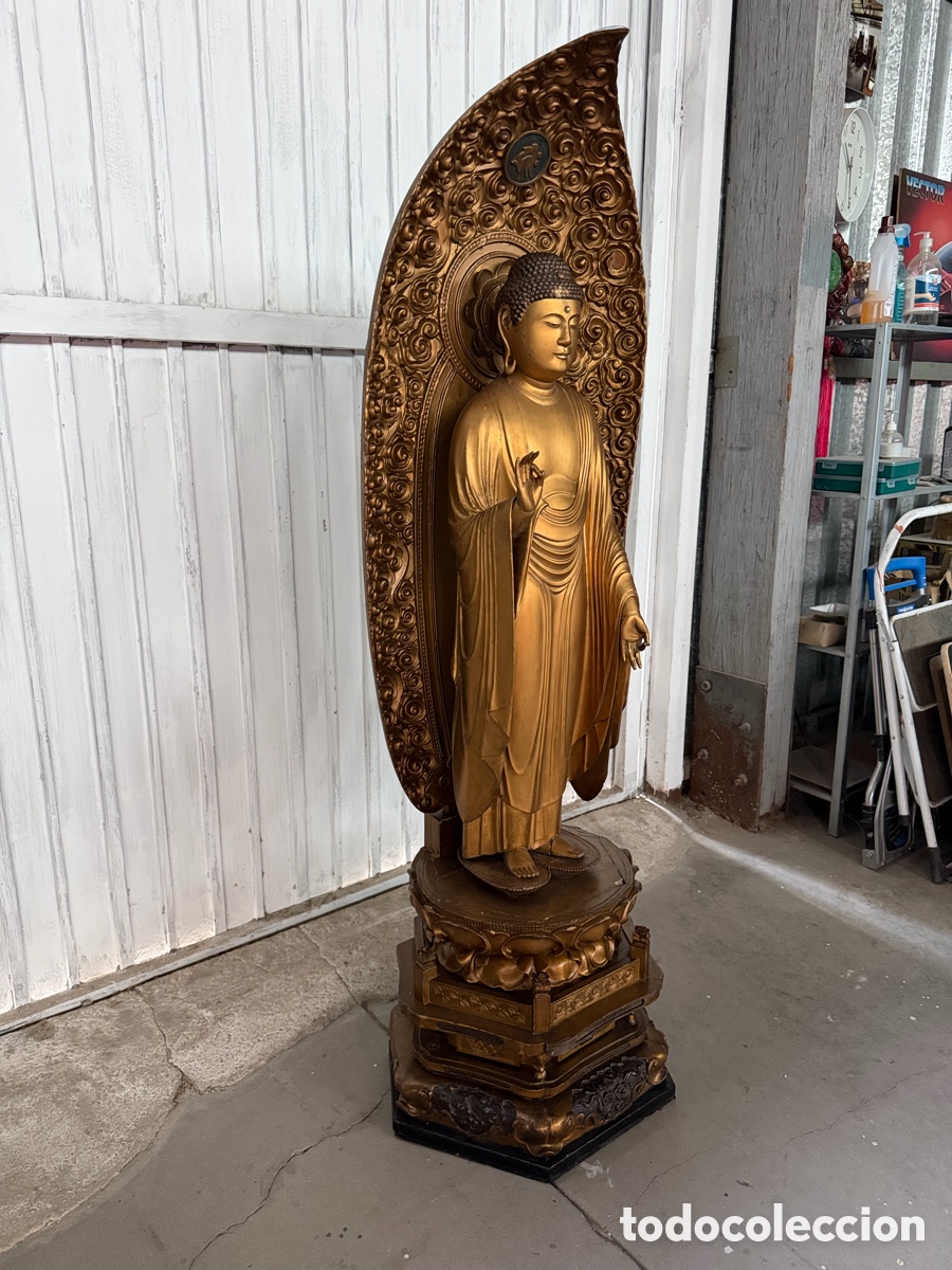 Antig&uuml;edades: buda antigua madera maciza - Foto 3
