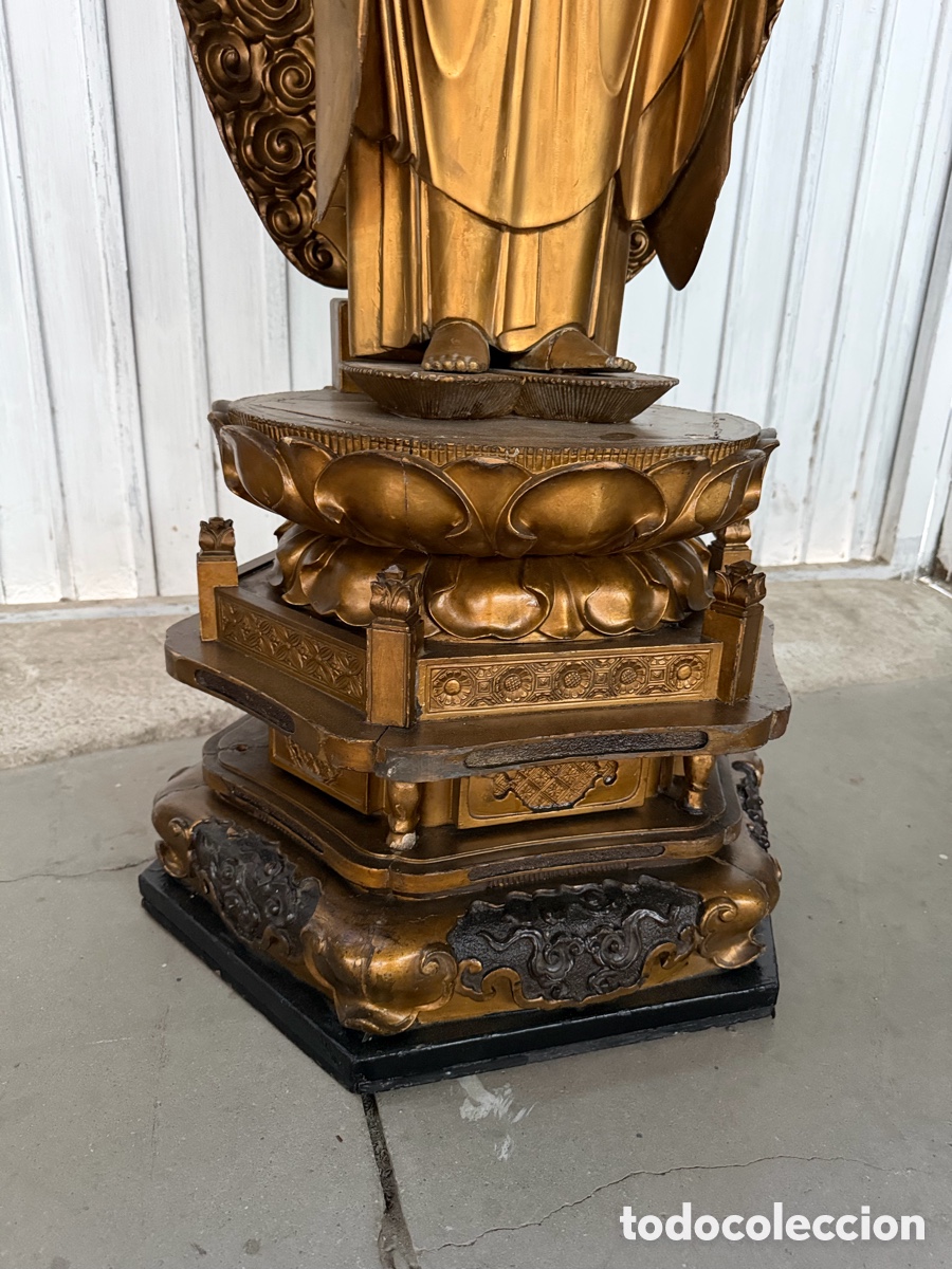 Antig&uuml;edades: buda antigua madera maciza - Foto 4