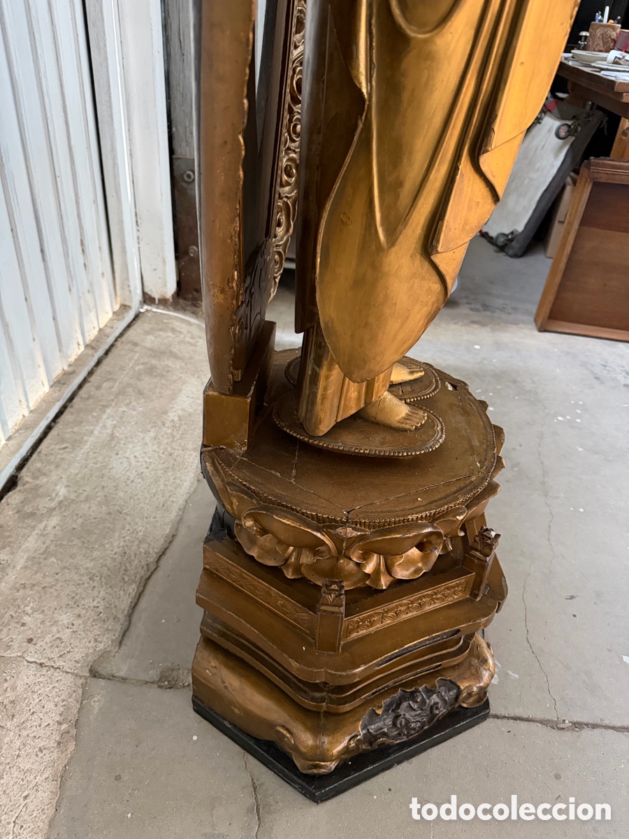 Antig&uuml;edades: buda antigua madera maciza - Foto 6