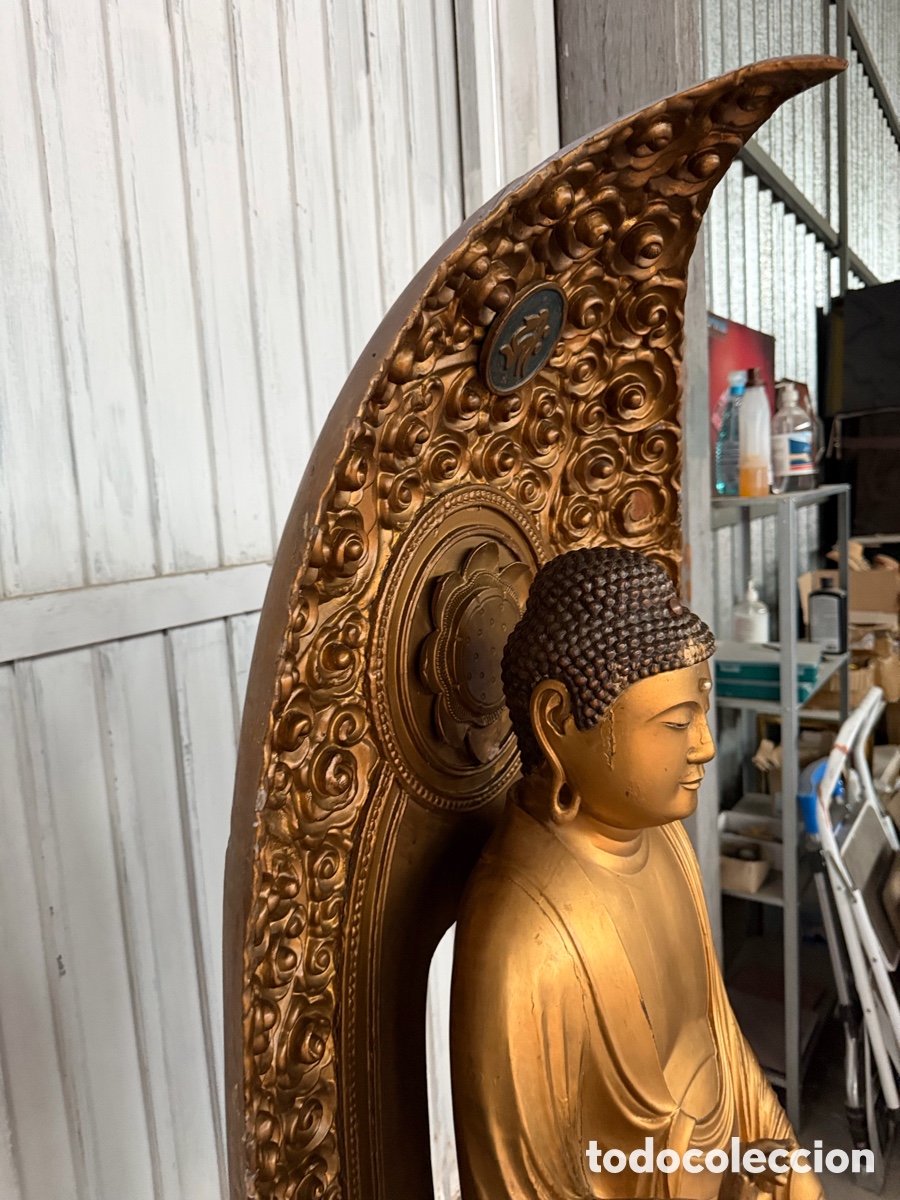 Antig&uuml;edades: buda antigua madera maciza - Foto 7