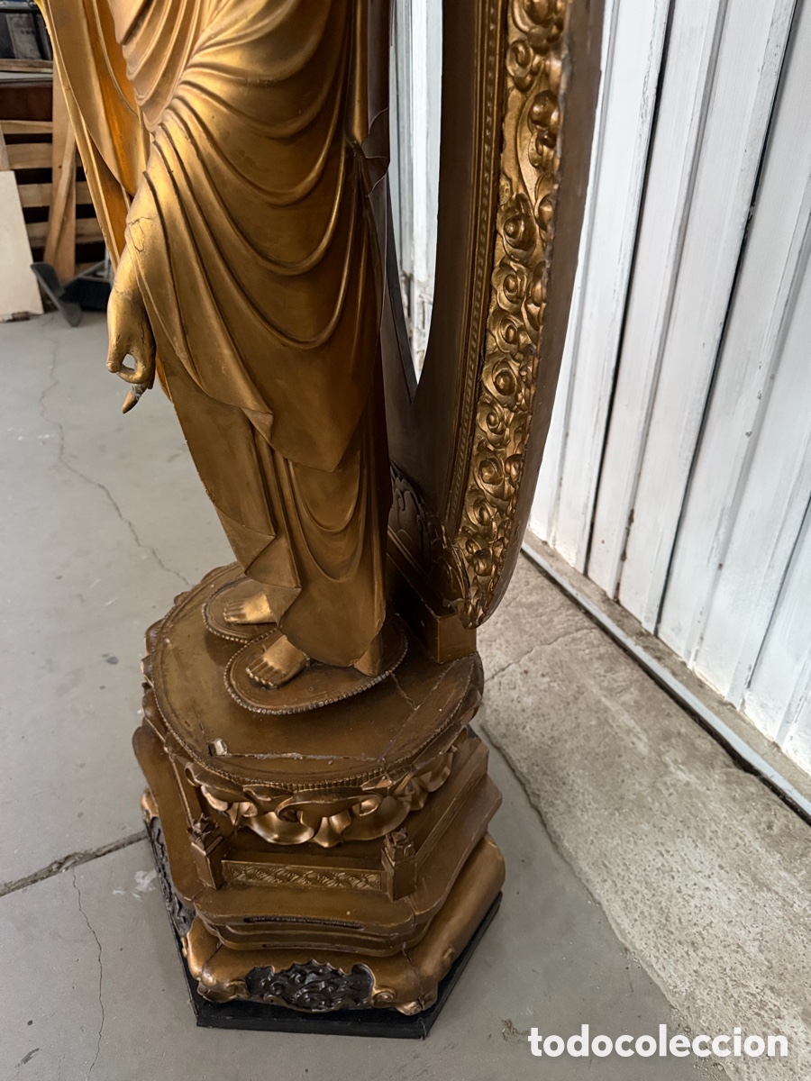 Antig&uuml;edades: buda antigua madera maciza - Foto 8