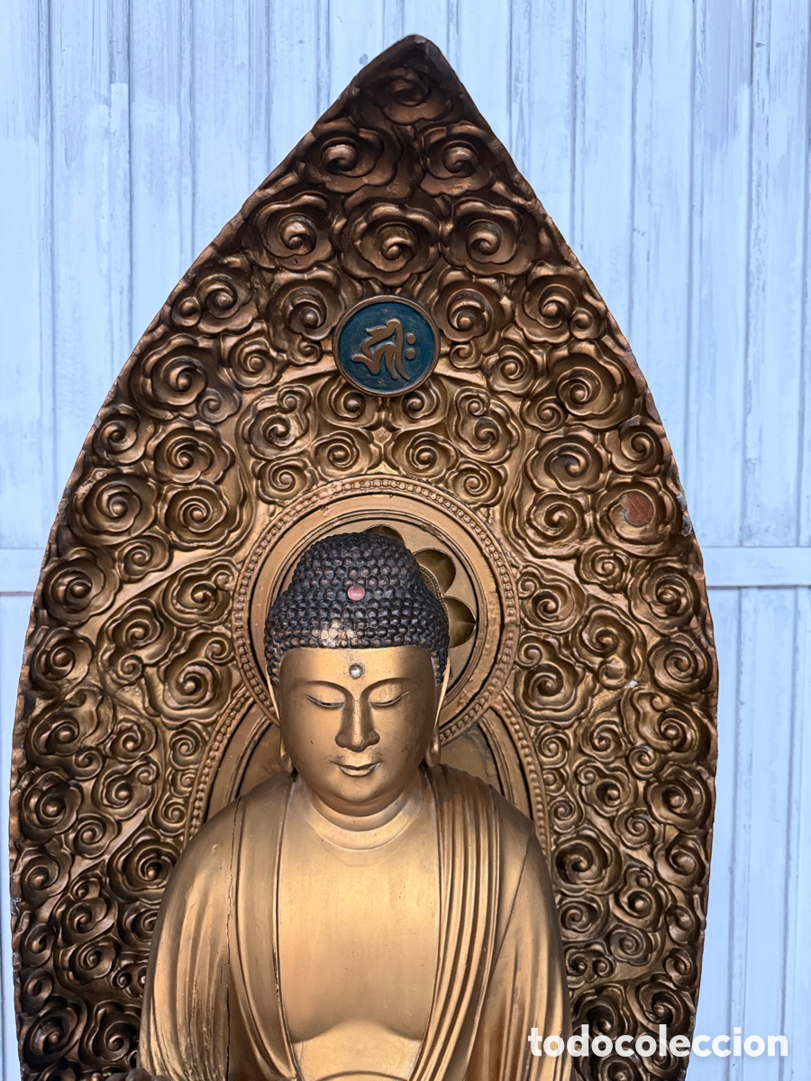 Antig&uuml;edades: buda antigua madera maciza - Foto 9