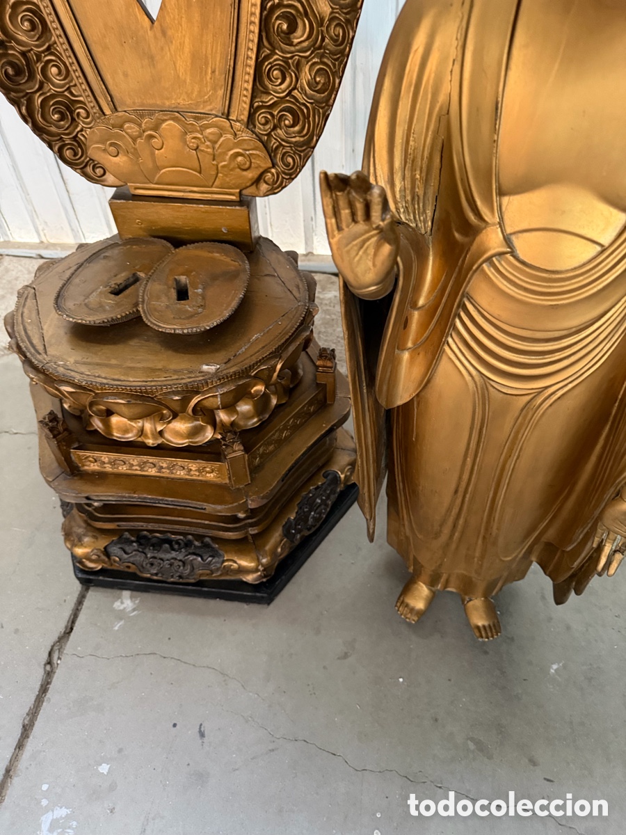 Antig&uuml;edades: buda antigua madera maciza - Foto 12