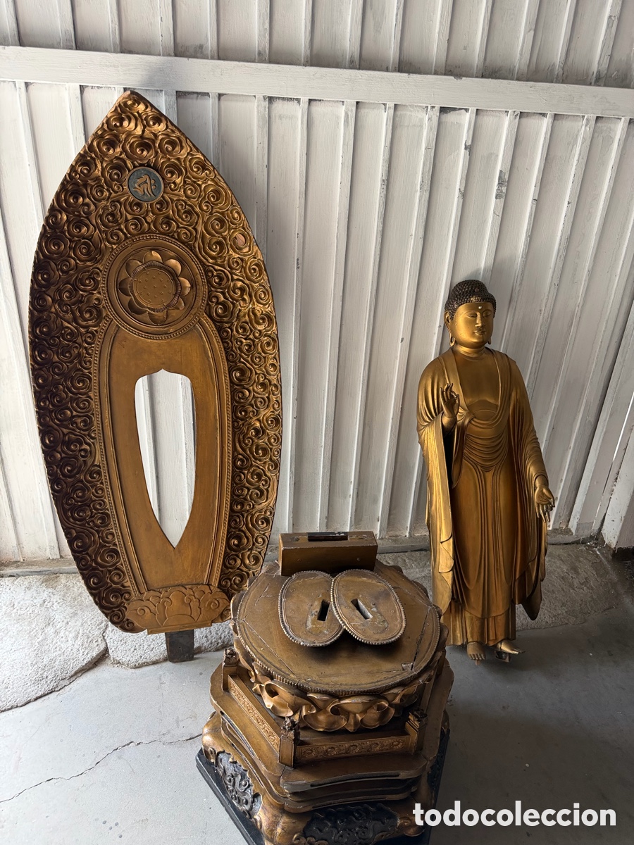 Antig&uuml;edades: buda antigua madera maciza - Foto 16