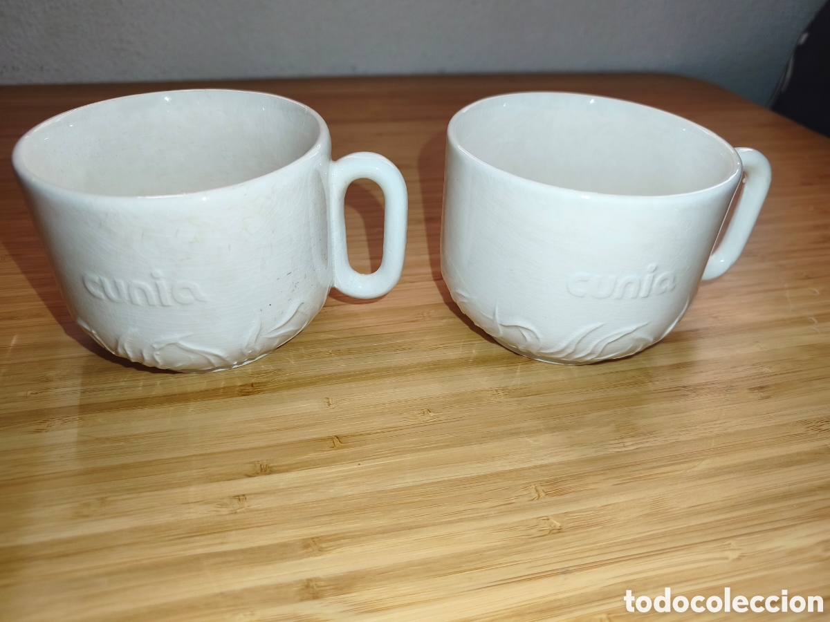 Antig&uuml;edades: Tazas la Cartuja de Sevilla publicidad Cunia