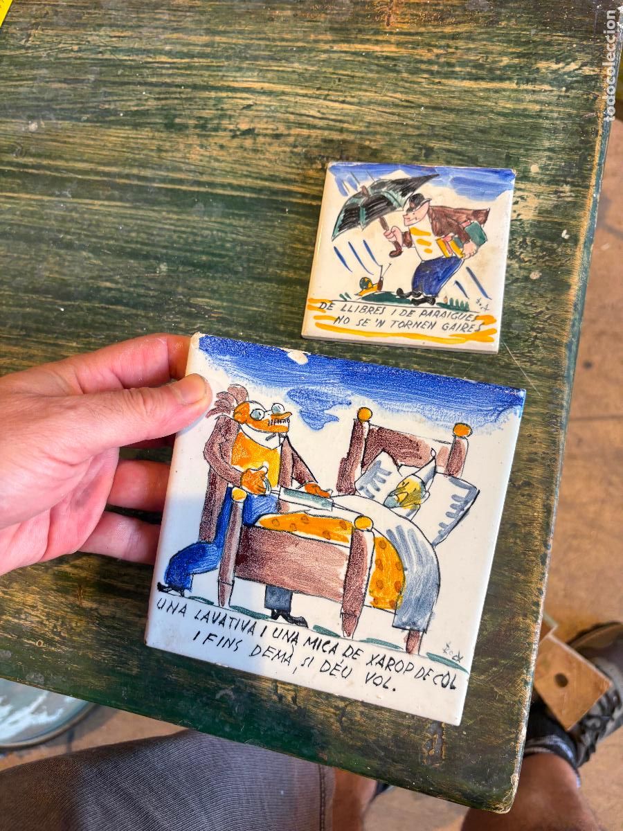 Antiques: Antoni roca maristany rajoles 2 Azulejos realizado en alcora