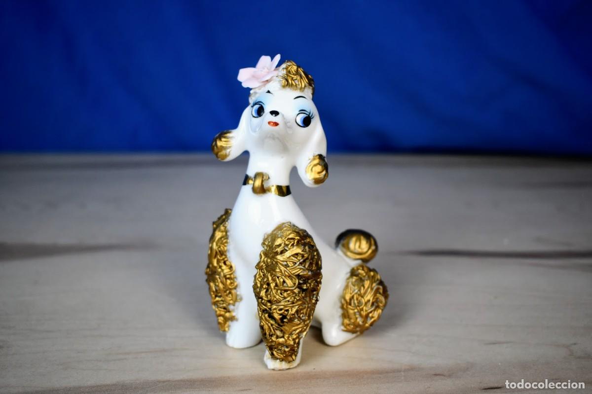 Antig&uuml;edades: Antiguo caniche espagueti de porcelana a&ntilde;os 50