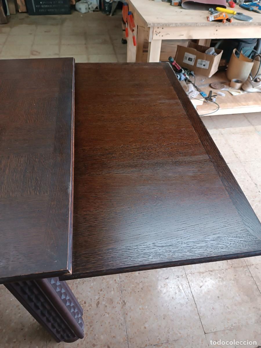 Antig&uuml;edades: Mesa de comedor extensible y 6 sillas - Foto 3