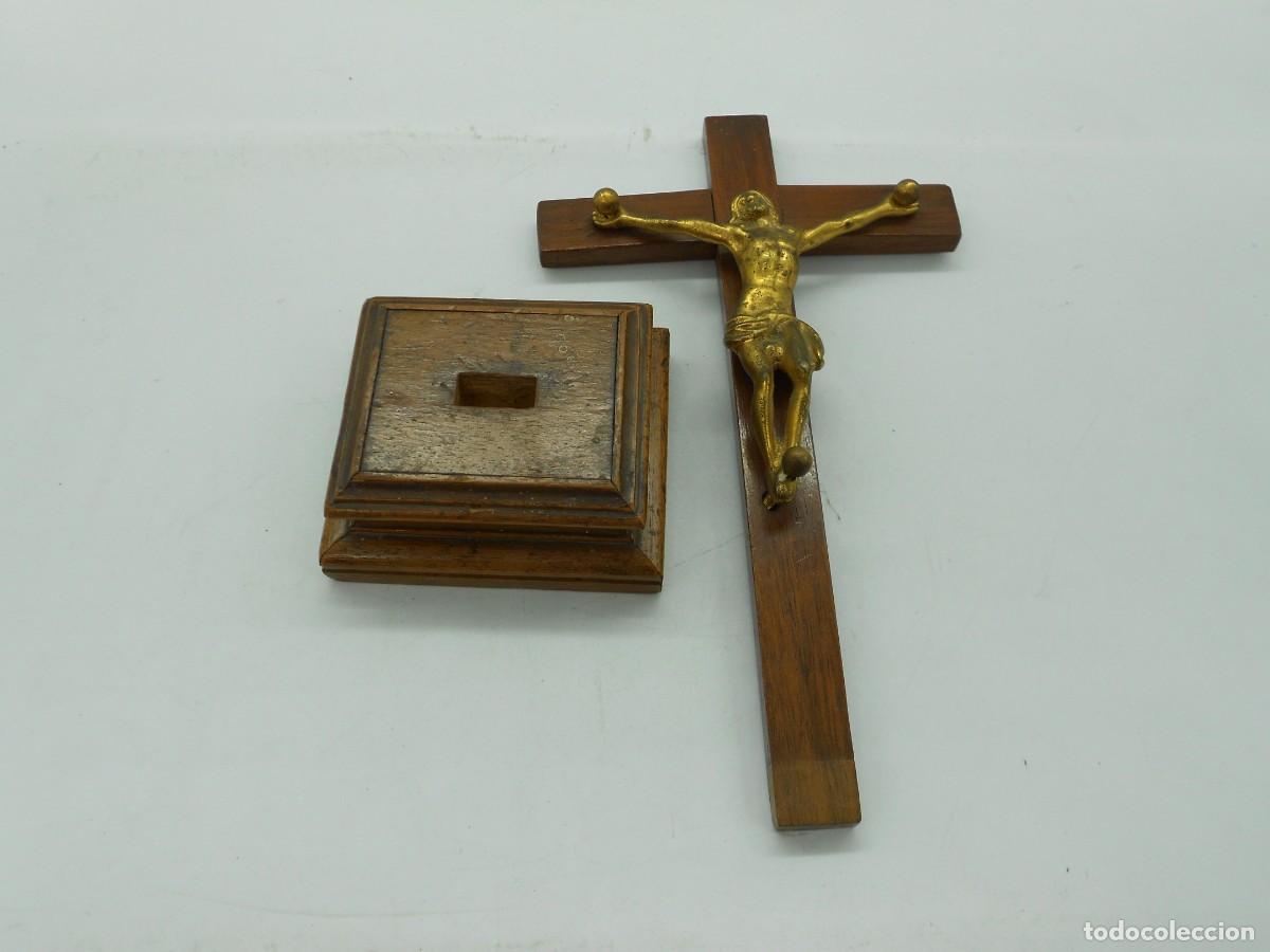 Antig&uuml;edades: cruz de madera desmontable 24 cm - Foto 3