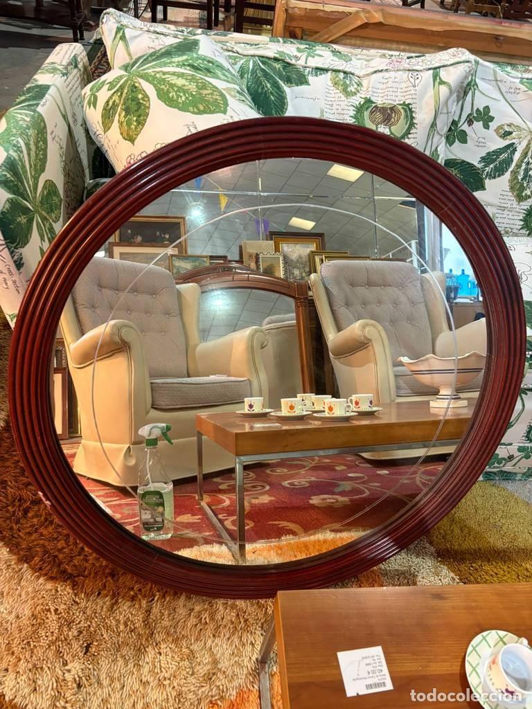 Antig&uuml;edades: ESPEJO REDONDO DE MADERA - Foto 4