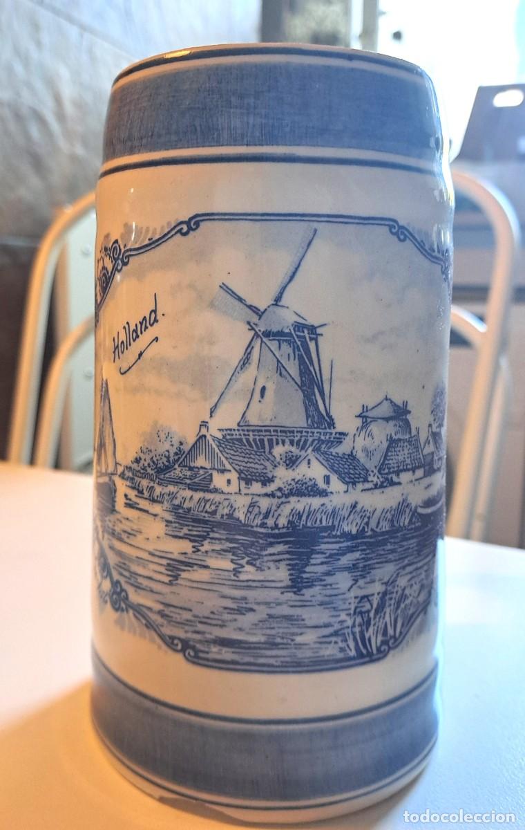 Antig&uuml;edades: JARRA DE CERVEZA HOLANDESA ROYAL DELFT BLUE VINTAGE