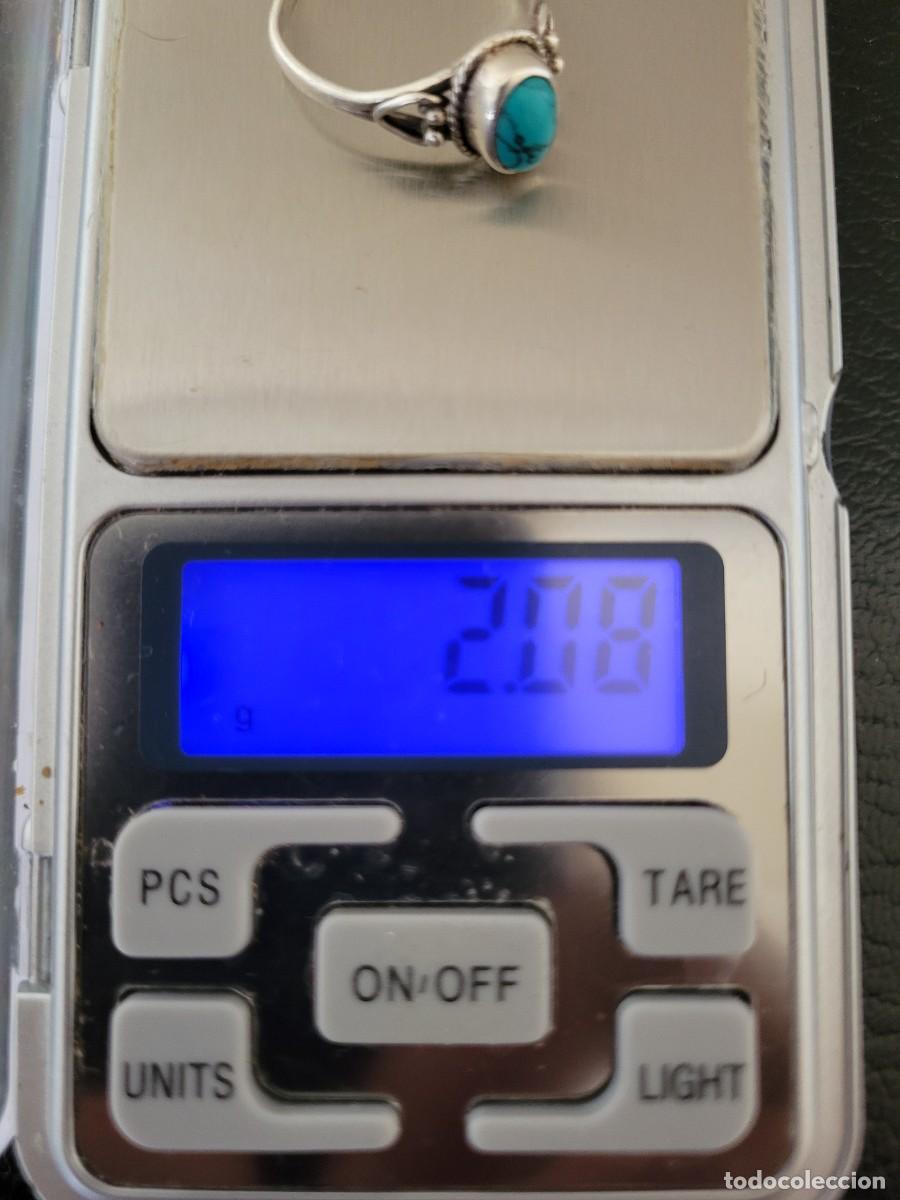 Antig&uuml;edades: Anillo de plata 925 y turquesa aut&eacute;ntica.