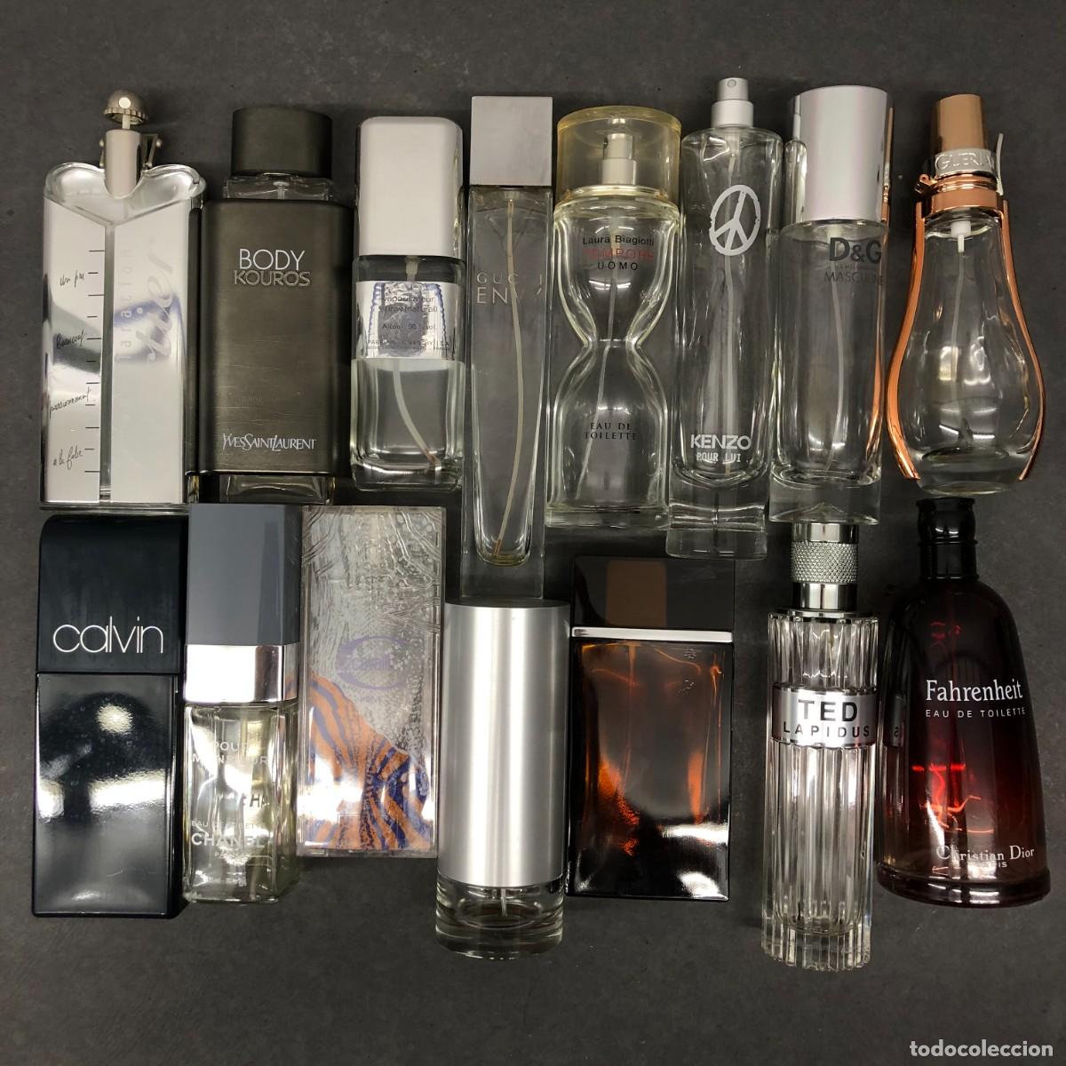 Antig&uuml;edades: LOTE DE 15 BOTELLAS PERFUME MARCAS DIOR, CARTIER, CHANEL GUCCI, GIVENCHY, YVES SAINT LAURENT / 1992