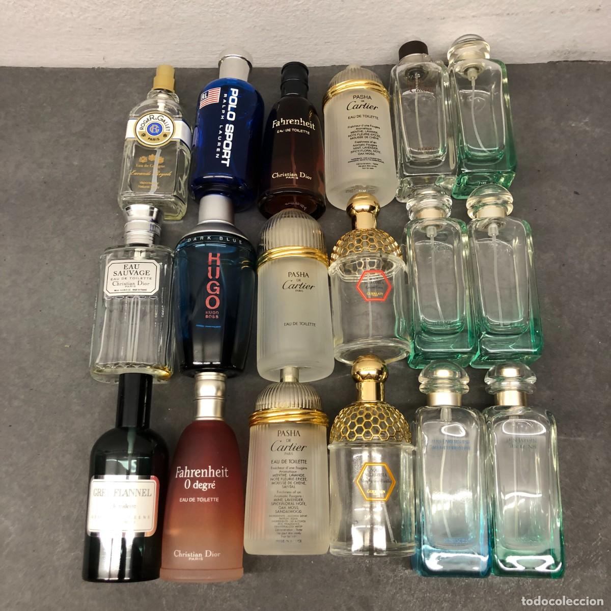 Antig&uuml;edades: LOTE DE 18 BOTELLAS PERFUME MARCAS - GUERLAIN, CHRISTIAN DIOR, CARTIER, HERMES PARIS, ETC... / 1994