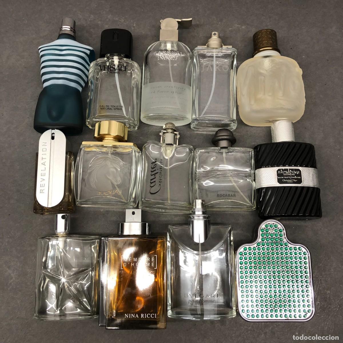 Antig&uuml;edades: LOTE DE 18 BOTELLAS PERFUME MARCAS - BVLGARI, VERSACE, CARTIER, REN&Eacute; LALIQUE, DIOR, ETC.... / 1995