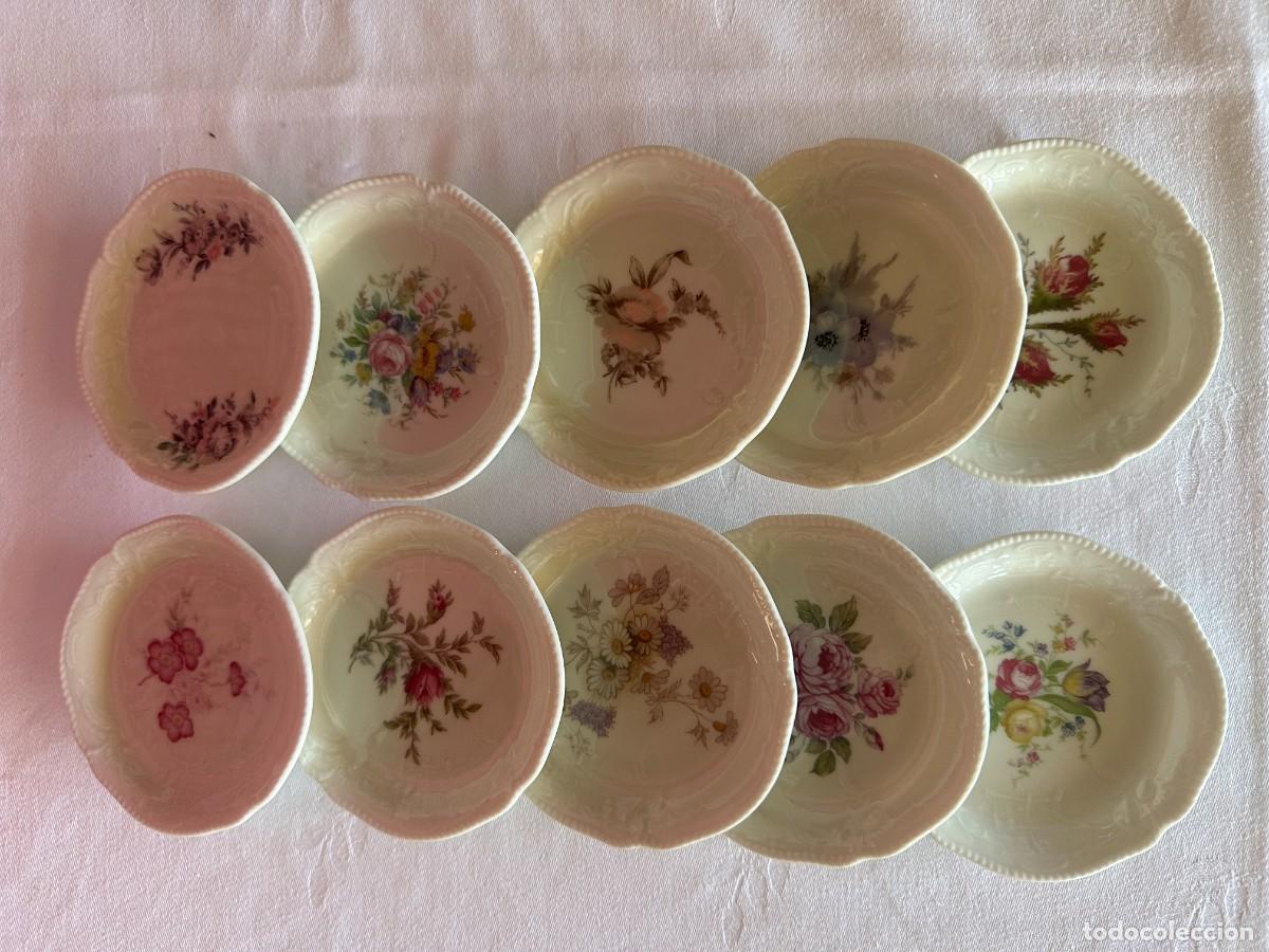 Antig&uuml;edades: Lote 10 platos porcelana de Rosenthal, colecci&oacute;n Classic Rose (10 cm)