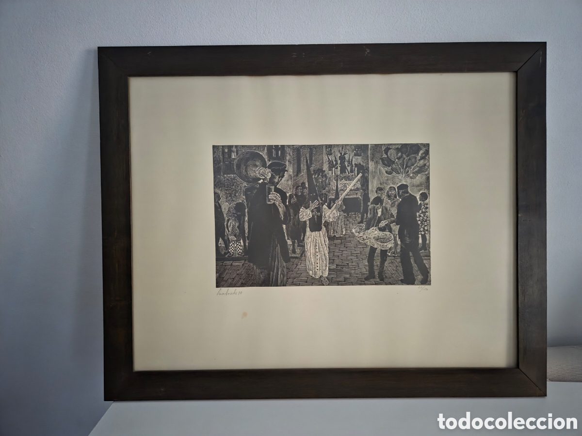 Antig&uuml;edades: Grabado original Francisco Cuadrado - Semana Santa