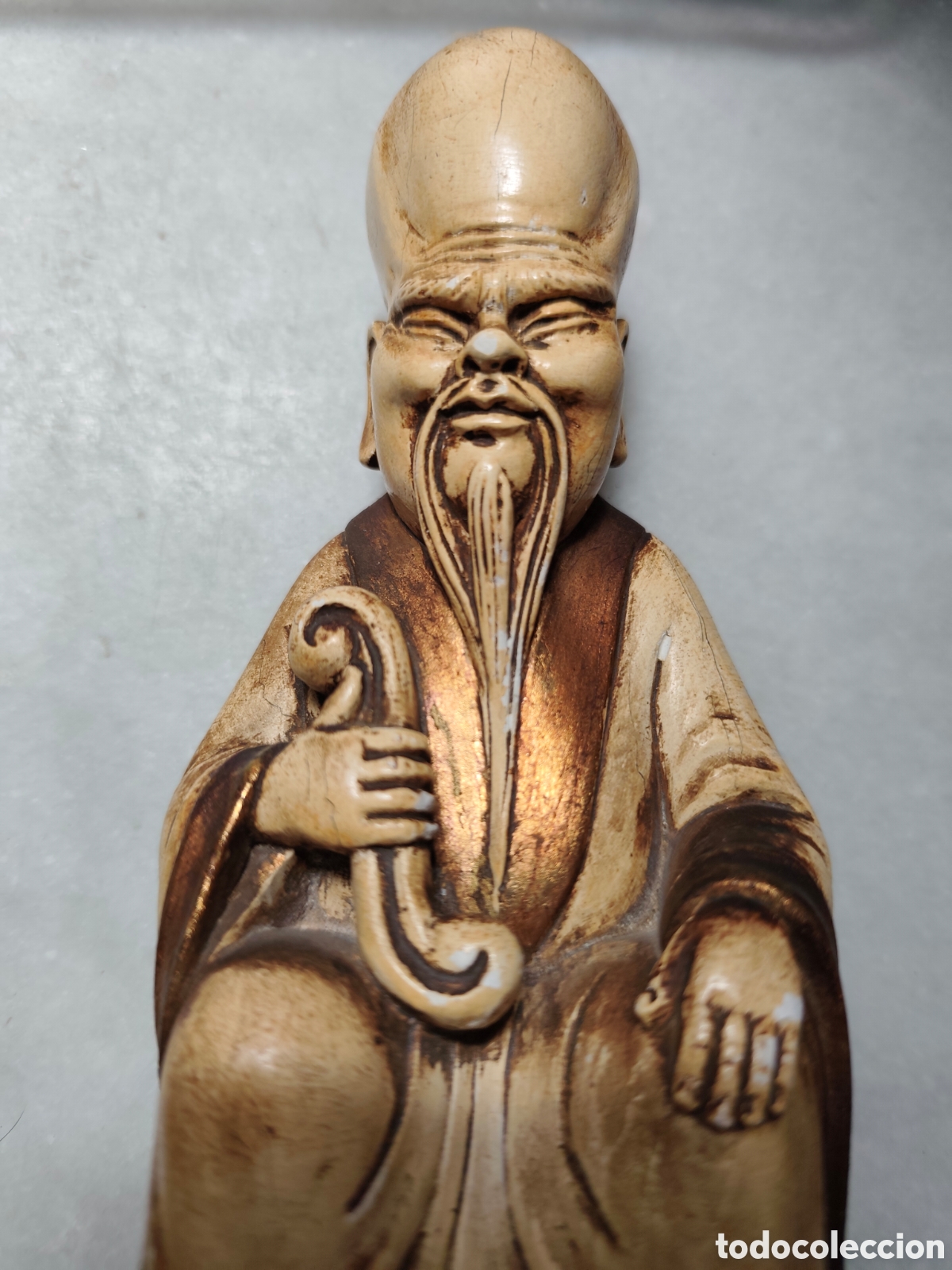 Antig&uuml;edades: Shou Xing. Dios chino longevidad. Antigua figura