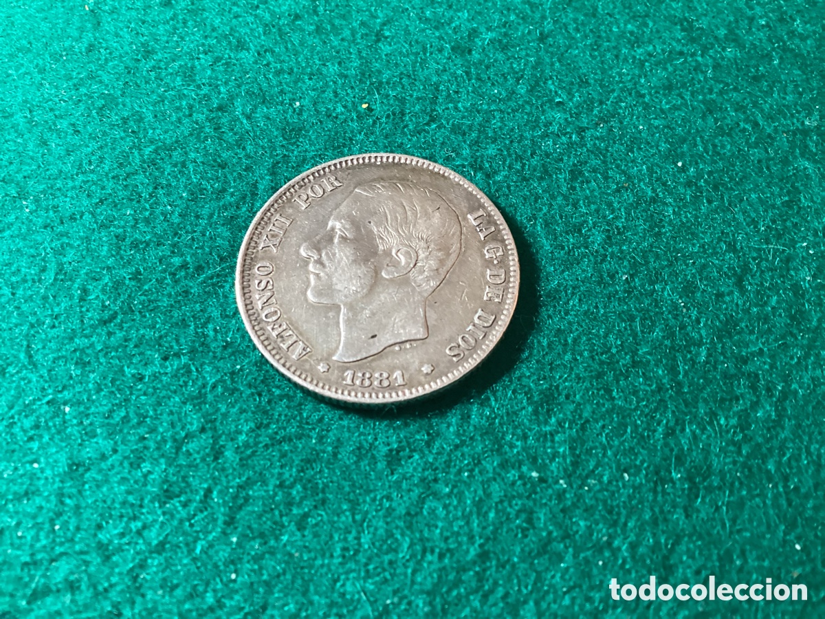Antig&uuml;edades: Moneda plata Alfonso XII a&ntilde;o 1881