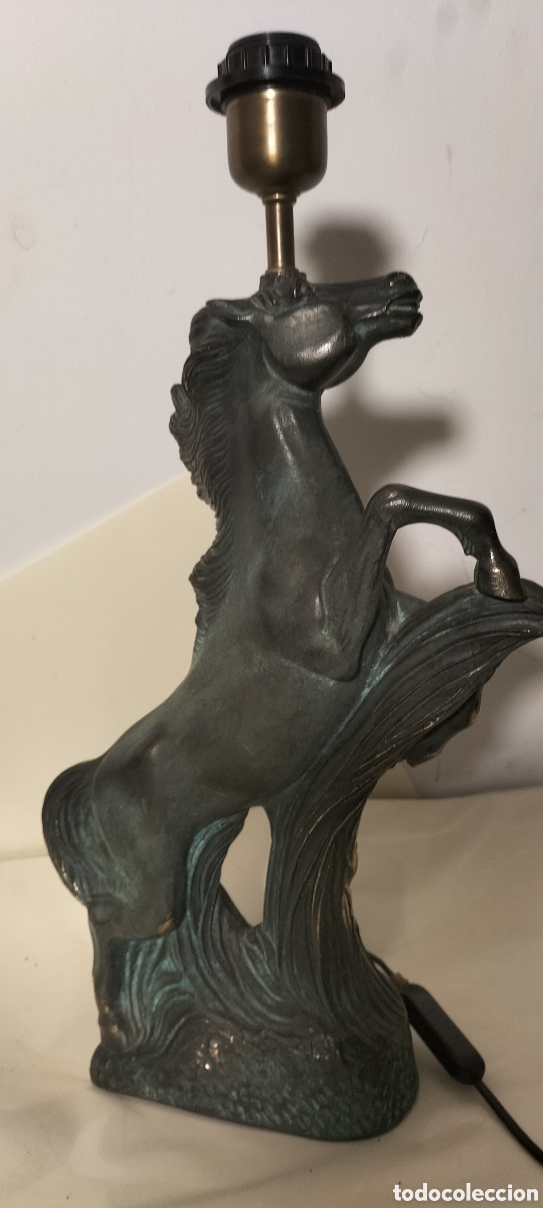 Antig&uuml;edades: Lampara Caballo de bronce. - Foto 2