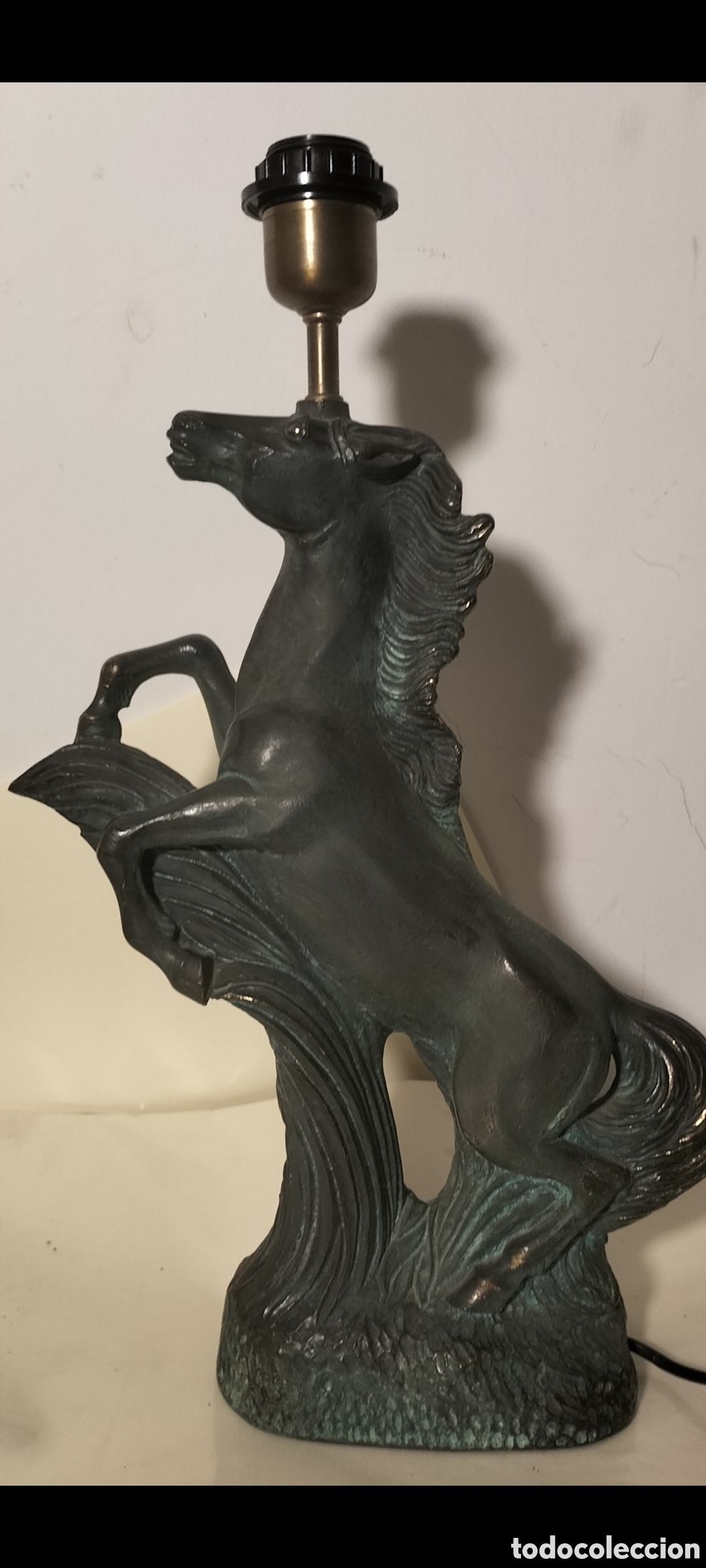 Antig&uuml;edades: Lampara Caballo de bronce. - Foto 3