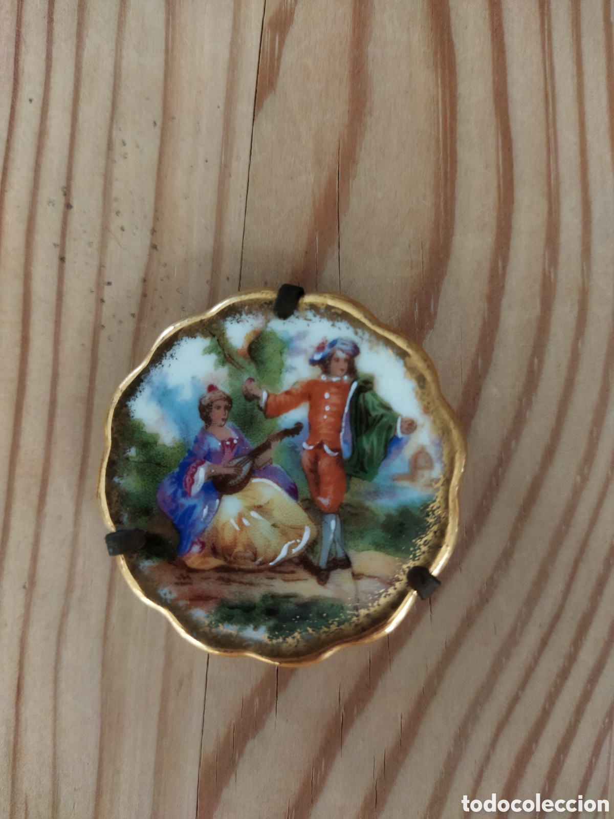 Antig&uuml;edades: Broche plato vintage Limoges France