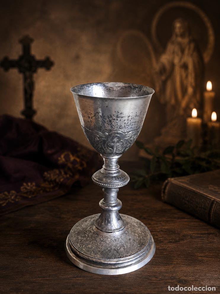 Antig&uuml;edades: (ANT-260801)CALIZ DE PLATA REGALO DEL CONDE DE OLIZENELLAS A&Ntilde;O 1899 - MAESTRO PLATERO MASRIERA HNOS.