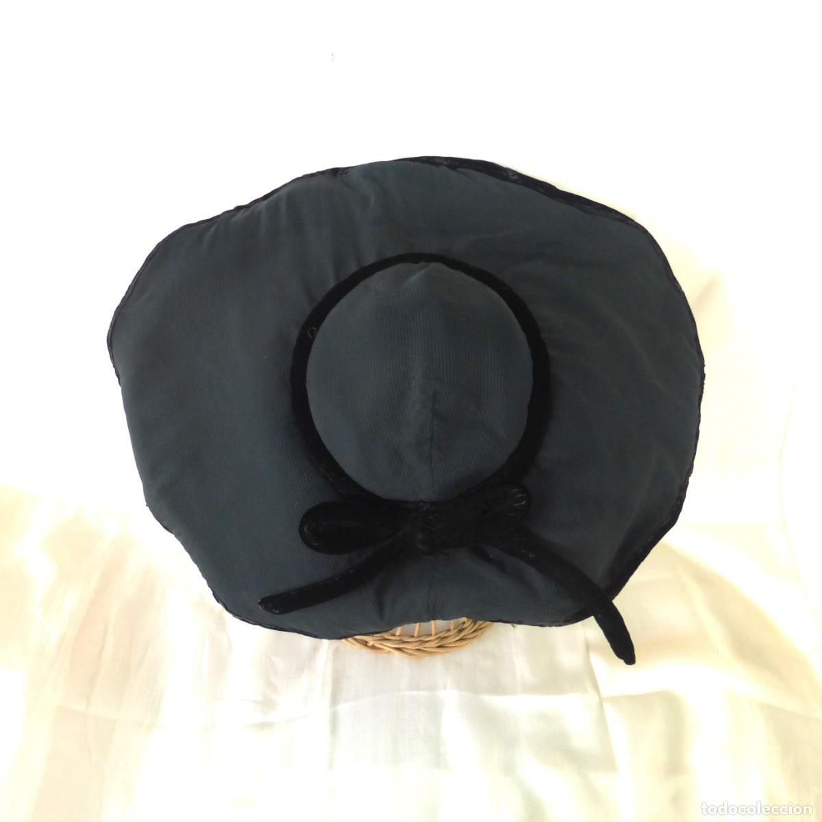 Antig&uuml;edades: ANTIGUO VICTORIANO RARO SOMBRERO PAMELA LAZO TERCIOPELO S. XIX ANTIQUE VICTORIAN RARE WOMAN HAT