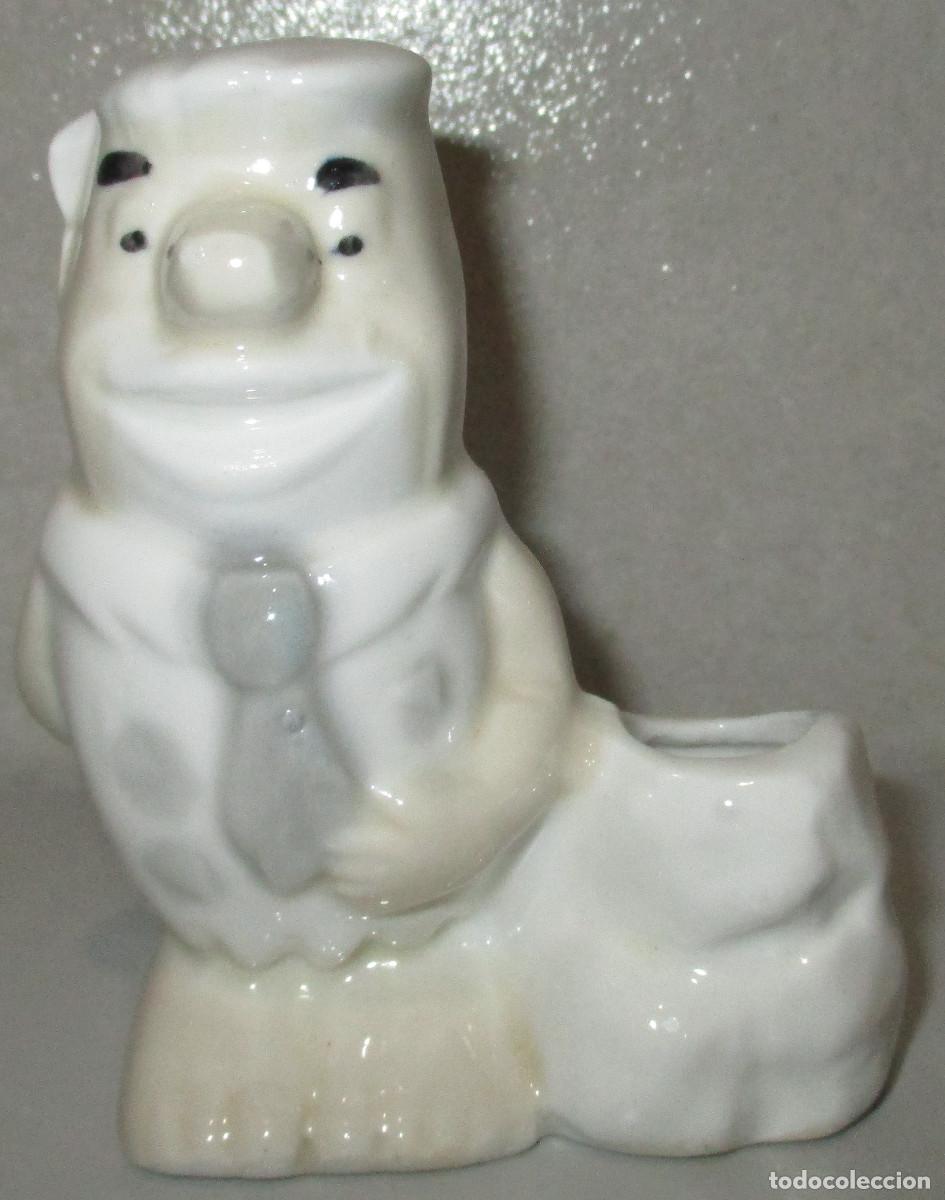 Antiguidades: Antiguo palillero PEDRO PICAPIEDRA, THE FLINTSTONES, cer&aacute;mica, porcelana