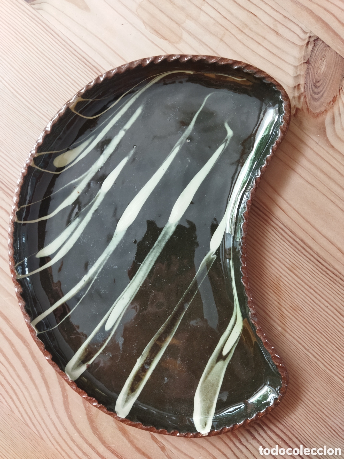 Antiguidades: Plato de cer&aacute;mica artesanal a&ntilde;os 50