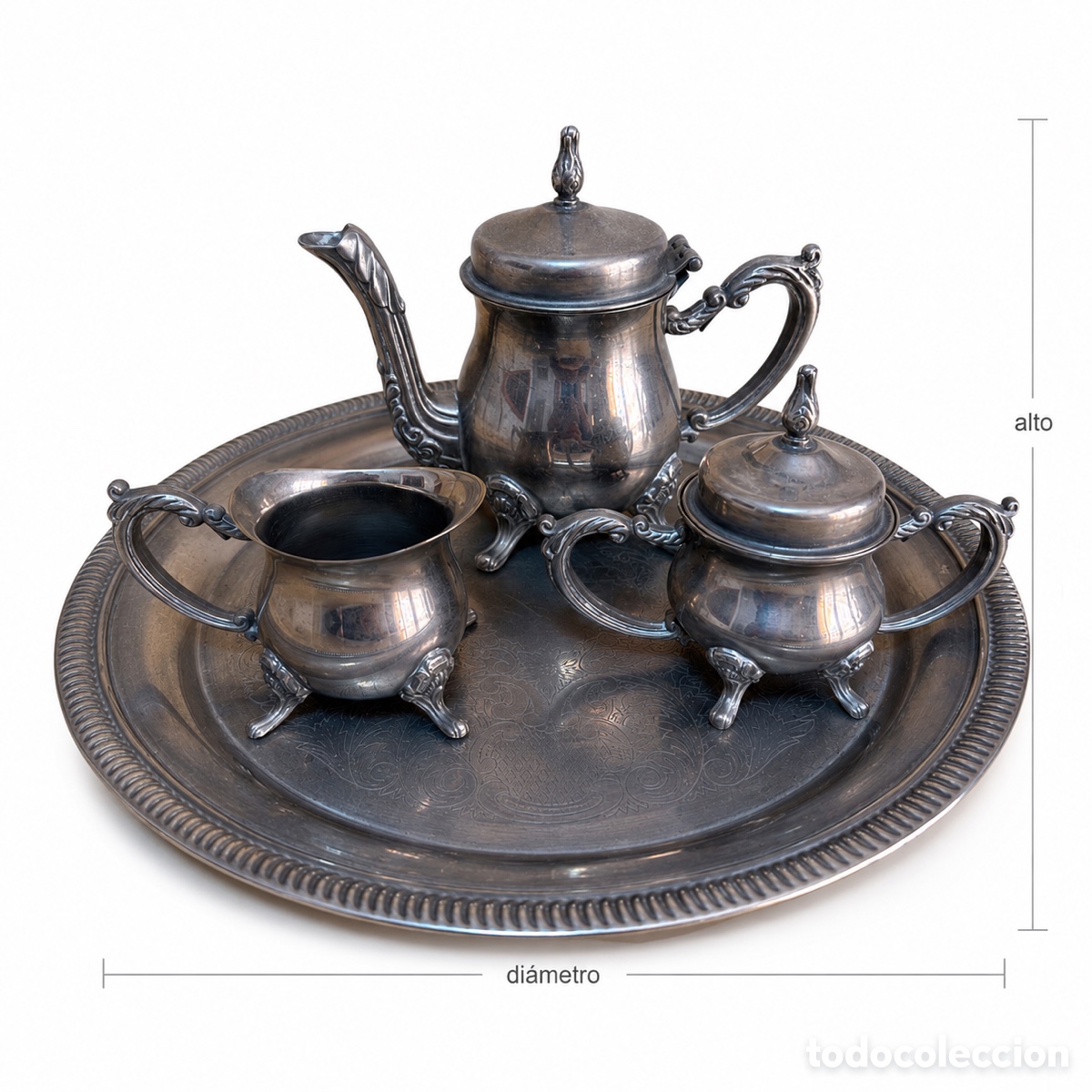 Antig&uuml;edades: Juego caf&eacute; vintage ERTOIL &ndash; bandeja grabada &ndash; memorabilia petrolera espa&ntilde;ola
