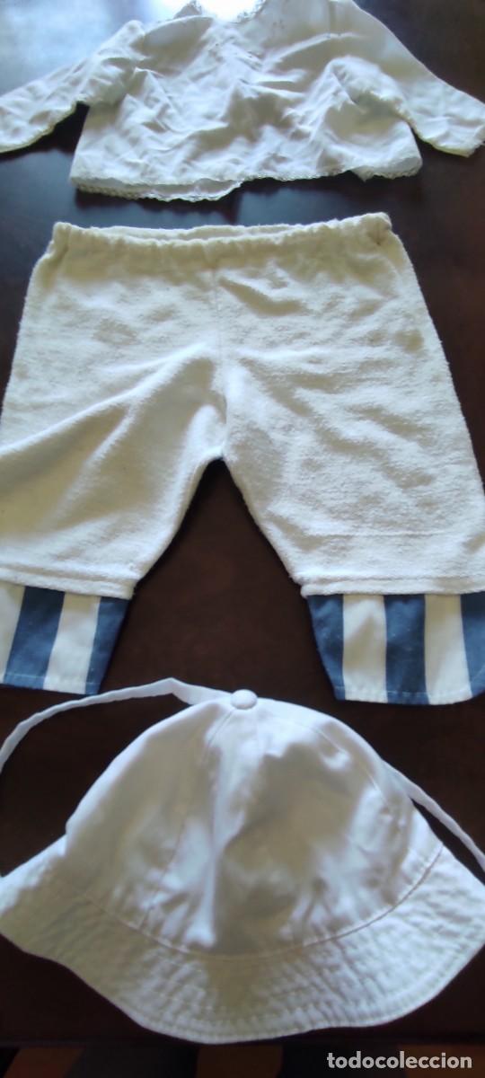 Antig&uuml;edades: LOTE ROPA DE BEBE VINTAGE: CAMISITA BORDADA, PANTALON DE RIZO 18 MESES Y GORRO EL CORTE INGL&Eacute;S