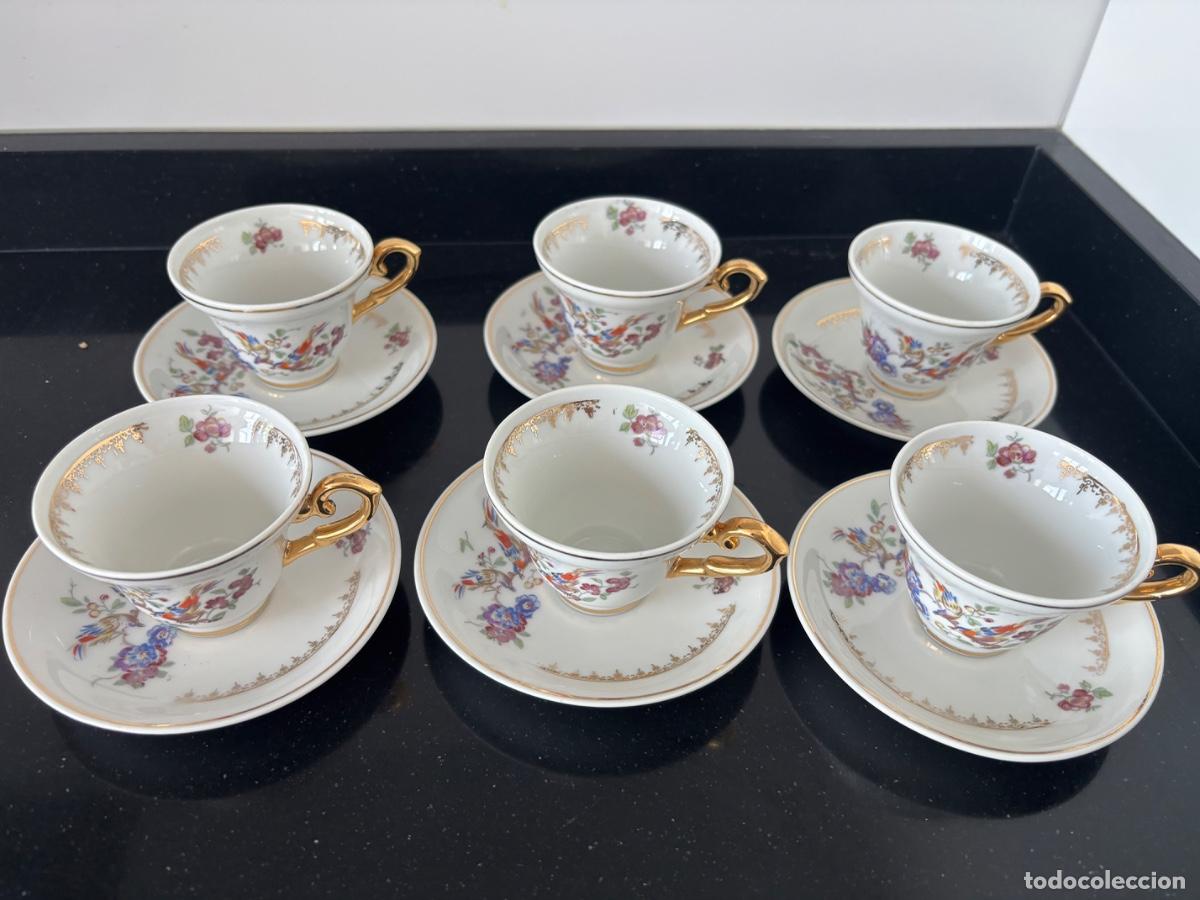 Antig&uuml;edades: Juego caf&eacute; Limoges 6 servicios , azucarera , lechera y cafetera
