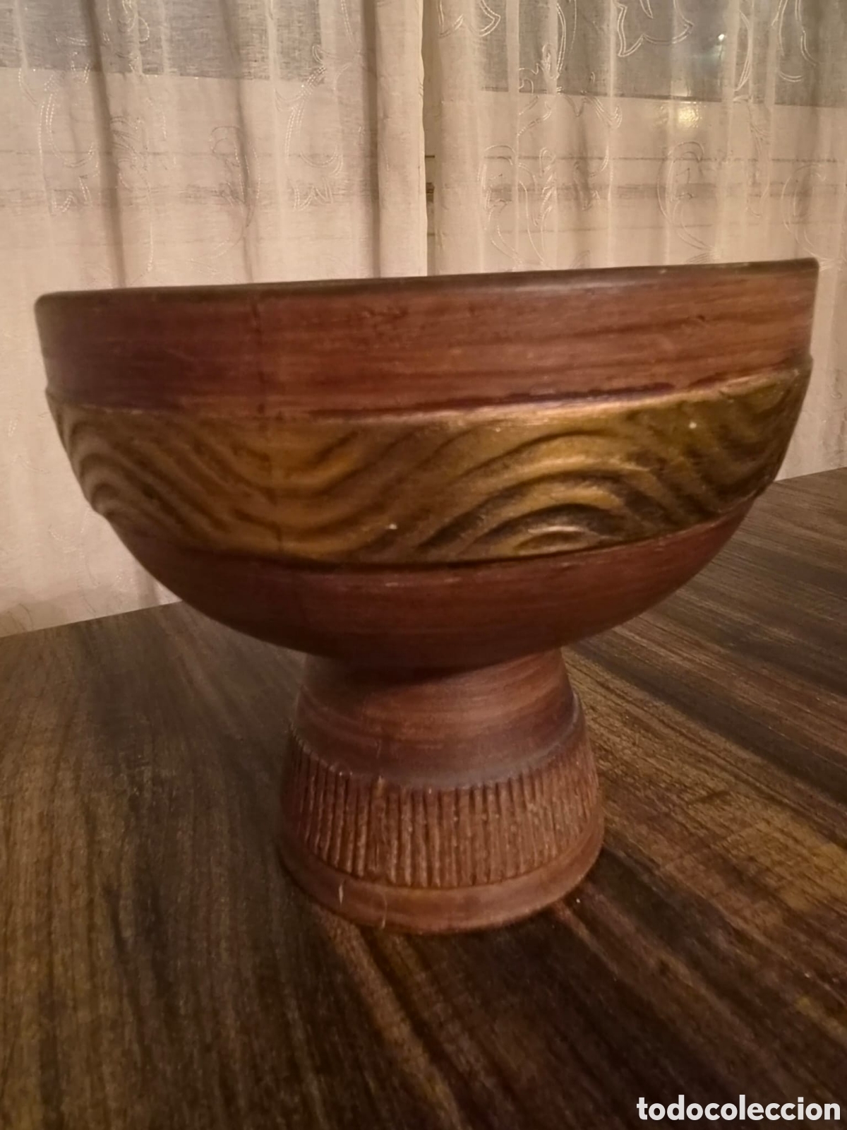 Antig&uuml;edades: Antiguo Frutero / Copa de Cer&aacute;mica Artesanal Engu&iacute;danos - Ref. 4825/9