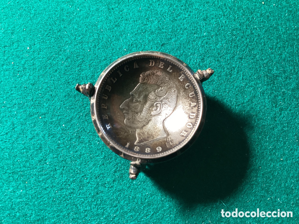 Antig&uuml;edades: Moneda plata Rep&uacute;blica Ecuador a&ntilde;o 1989