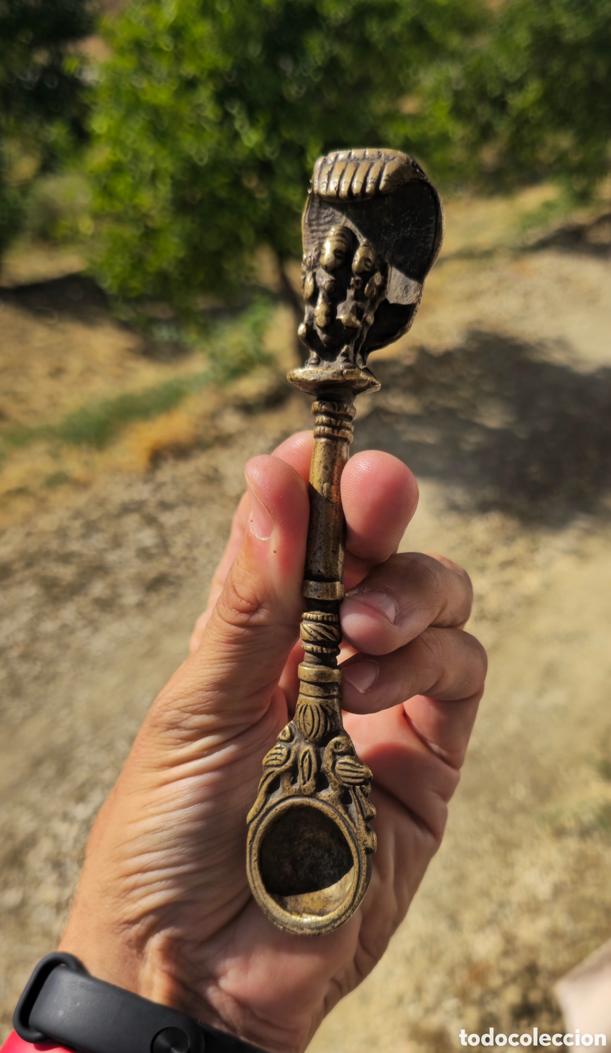 Antig&uuml;edades: Antigua cuchara bronce - Foto 3