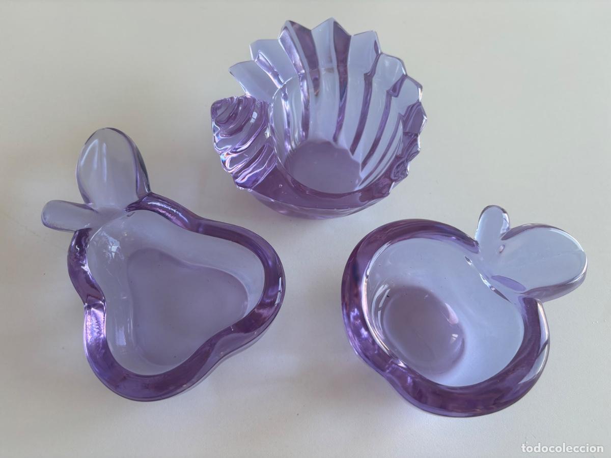 Antig&uuml;edades: 3 objetos decorativos cristal