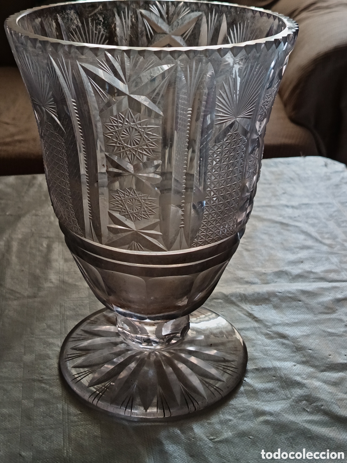 Antig&uuml;edades: Jarr&oacute;n cristal tallado a&ntilde;os 50